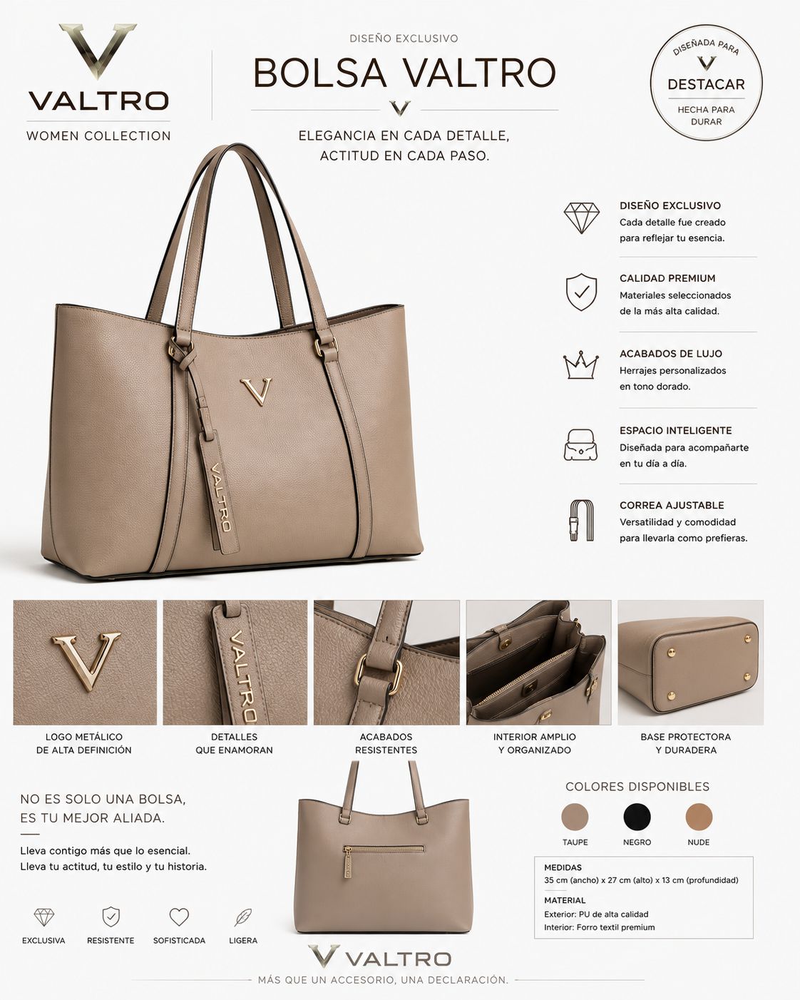 Bolsa para mujer Valtro “Tote 01”